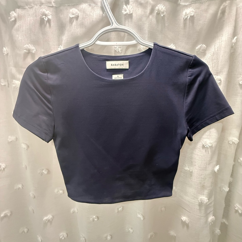 Babaton Dark Blue Crop Top